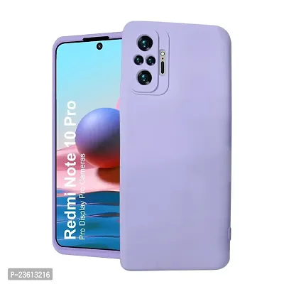 CoversKart Compatible with Redmi Note 10 Pro Ultra Slim Soft Silicone Back Cover | Inner Microfiber | Camera Protection Back Case (Lightpurple)-thumb0