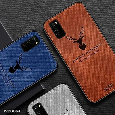 AE Mobile Accessorize? Deer Cloth Canvas Texture Fabric Leather Case for (Samsung Galaxy S10 Lite (2020), Brown)-thumb5