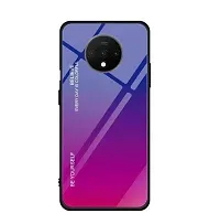 ae mobile accessorize AEMA (TM) Colourful Toughened Glass Back Case with Shockproof TPU Rubber Bumper Back Cover for Vivo S1 pro, (Blue - Pink)-thumb3