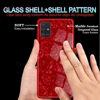 Coverskart Back Cover for Oppo A52 Marble Cover Case, Marble Pattern Anti Scratch Toughened Glass Back Case with Electroplated TPU Bumper Back Case (Red)-thumb4