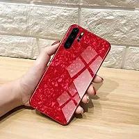 Coverskart Luxurious Marble Pattern Bling Shell Back Glass Case Cover with Soft TPU Bumper for Samsung Galaxy Note 10, (Red)-thumb1