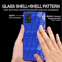 Coverskart Back Cover for Samsung A31 Marble Cover Case, Marble Pattern Anti Scratch Toughened Glass Back Case with Electroplated TPU Bumper Back Case (Blue)-thumb2