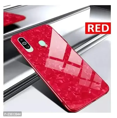 Coverskart Back Cover for Samsung M40 Marble Cover Case, Marble Pattern Anti Scratch Toughened Glass Back Case with Electroplated TPU Bumper Back Case (Red)-thumb2