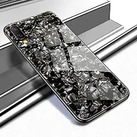 Coverskart Luxurious Marble Pattern Bling Shell Back Glass Case Cover with Soft TPU Bumper for iPhone XR, (Black)-thumb1