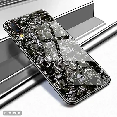 Coverskart Luxurious Marble Pattern Bling Shell Back Glass Case Cover with Soft TPU Bumper for iPhone XR, (Black)-thumb2