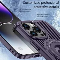 CoversKart? Ultra Hybird Defence Series Back Case Cover for iPhone 14 Pro Heat Dissipation Kickstand | Magsafe Charging with Logo View (Deep Purple)-thumb3