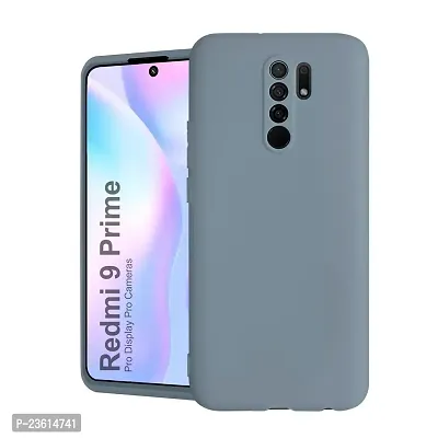 CoversKart Compatible with Redmi 9 Prime Ultra Slim Soft Silicone Back Cover | Inner Microfiber | Camera Protection Back Case (Grey)