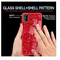 Coverskart Back Cover for Vivo X50 Pro Marble Cover Case, Marble Pattern Anti Scratch Toughened Glass Back Case with Electroplated TPU Bumper Back Case (Red)-thumb1