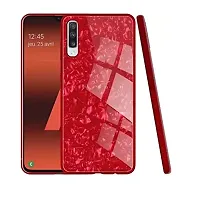 Coverskart Luxurious Marble Pattern Bling Shell Back Glass Case Cover with Soft TPU Bumper for Xiaomi Mi A3 / MiA3 (Red)-thumb2