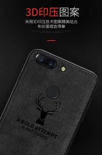 AE Mobile Accessorize? Deer Cloth Canvas Texture Fabric Leather Case for (One Plus 5T, Black)-thumb3