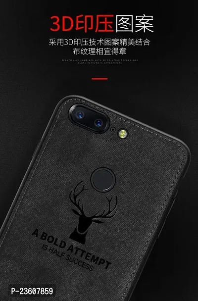 AE Mobile Accessorize? Deer Cloth Canvas Texture Fabric Leather Case for (One Plus 5T, Black)-thumb4