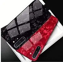 Coverskart Luxurious Marble Pattern Bling Shell Back Glass Case Cover with Soft TPU Bumper for Samsung Galaxy Note 10, (Red)-thumb2