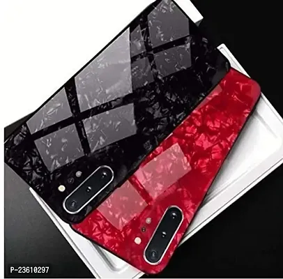 Coverskart Luxurious Marble Pattern Bling Shell Back Glass Case Cover with Soft TPU Bumper for Samsung Galaxy Note 10, (Red)-thumb3