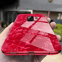 CoversKart(TM) Luxurious Marble Pattern Bling Shell Back Glass Case Cover with Soft TPU Bumper for Samsung Galaxy S9 (Red)-thumb4