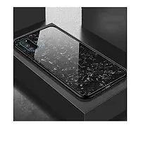 Coverskart Back Cover for Vivo X50 Pro Marble Cover Case, Marble Pattern Anti Scratch Toughened Glass Back Case with Electroplated TPU Bumper Back Case (Black)-thumb3