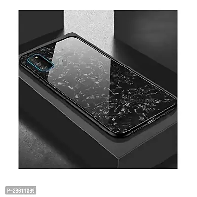 Coverskart Back Cover for Vivo X50 Pro Marble Cover Case, Marble Pattern Anti Scratch Toughened Glass Back Case with Electroplated TPU Bumper Back Case (Black)-thumb4