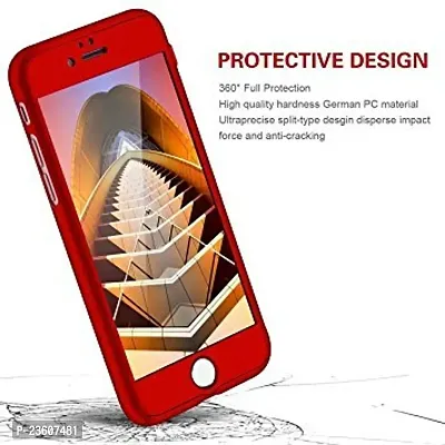 AEMA (TM) Original 100% 360 Degree Motorola E4 Plus Front Back Cover Case with Tempered RED-thumb5