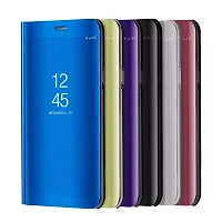 Mirror Flip Cover Semi Clear View Smart Cover Phone S-View Clear, Kickstand FLIP Case for Samsung Galaxy Note 9 Blue-thumb3