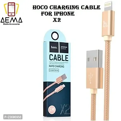 AEMA Premium HOCO X2 Knitted 1M Charging Cable for Apple iPhone (Colour May Vary)