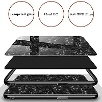 Coverskart for One Plus 8pro / One Plus 8pro Luxurious Marble Pattern Bling Shell Back Glass Case Cover with Soft TPU Bumper for (One Plus 8 Pro, Black)-thumb2