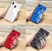 Coverskart Luxurious Marble Pattern Bling Shell Back Glass Case Cover with Soft TPU Bumper for Samsung Galaxy M20, (Blue)-thumb4