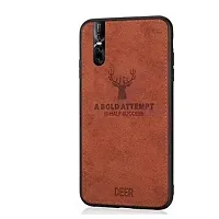 Coverskart (TM) Deer Cloth Canvas Texture Fabric Leather Case for VIVO V15 PRO (Brown)-thumb1