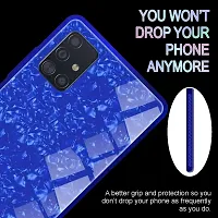 Coverskart Back Cover for Oppo A52 Marble Cover Case, Marble Pattern Anti Scratch Toughened Glass Back Case with Electroplated TPU Bumper Back Case (Blue)-thumb4