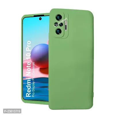 CoversKart Compatible with Redmi Note 10 Pro Ultra Slim Soft Silicone Back Cover | Inner Microfiber | Camera Protection Back Case (Parrot Green)