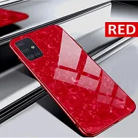 Coverskart Back Cover for Oppo A52 Marble Cover Case, Marble Pattern Anti Scratch Toughened Glass Back Case with Electroplated TPU Bumper Back Case (Red)-thumb2