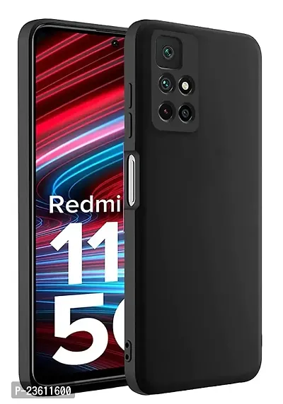 CoversKart Compatible with Redmi Note 11T 5G Ultra Slim Soft Silicone Back Cover | Inner Microfiber | Camera Protection Back Case (Black)