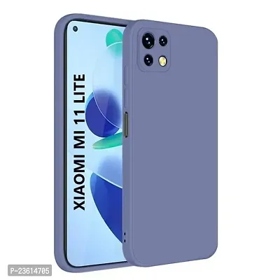 CoversKart Compatible with Mi 11 Lite Ultra Slim Soft Silicone Back Cover | Inr Microfiber | Camera Protection Back Case (Grey)
