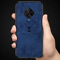 Coverskart (TM) for Vivo S1 Pro Deer Cloth Canvas Texture Fabric Leather Back Case for Vivo S1 Pro (Blue)-thumb3