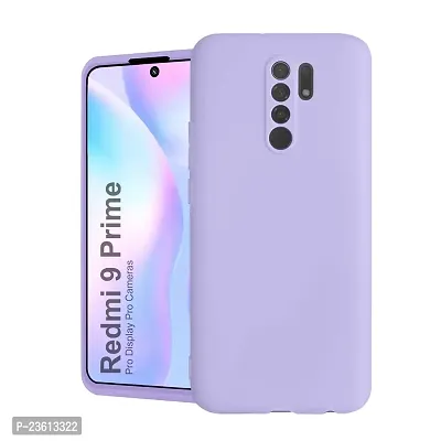 CoversKart Compatible with Redmi 9 Prime Ultra Slim Soft Silicone Back Cover | Inner Microfiber | Camera Protection Back Case (Lightpurple)