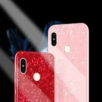 Coverskart Luxurious Marble Pattern Bling Shell Back Glass Case Cover with Soft TPU Bumper for (Samsung M20, Red)-thumb4