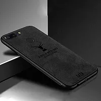 Coverskart Deer Cloth Canvas Texture Fabric Leather Case for Oppo F9 Pro (Black)-thumb3