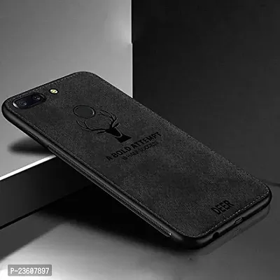 Coverskart Deer Cloth Canvas Texture Fabric Leather Case for Oppo F9 Pro (Black)-thumb4