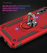 AEMA? for Samsung Galaxy A70 Luxury Dual Layer Hybrid Shockproof Armor Defender Case with 360 Degree Metal Rotating Finger Ring Holder Kickstand for Samsung Galaxy A70, (Red)-thumb2