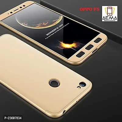 AEMA? Original 100% 360 Degree Oppo F5 Front Back Cover Case with Tempered Gold