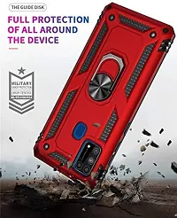 AEMA? for Vivo Y20 Luxury Dual Layer Hybrid Shockproof Armor Defender Case with 360 Degree Metal Rotating Finger Ring Holder Kickstand for Vivo Y20, (RED)-thumb3