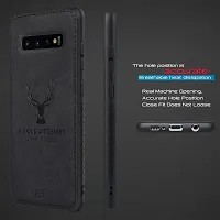 Coverskart (TM) Deer Cloth Canvas Texture Fabric Leather Case for Samsung Galaxy S10 (Black)-thumb4