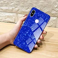 Coverskart Luxurious Marble Pattern Bling Shell Back Glass Case Cover with Soft TPU Bumper for Xiaomi Redmi Note 7pro/ Redmi Note 7/ Redmi Note 7, (Blue)-thumb1