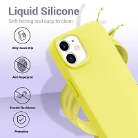 CoversKart? Liquid Silicone Back Cover for iPhone 11 | Shockproof Drop and Camera Protection | Soft Microfiber Inside| Silicone Bumper Case (Yellow)-thumb2