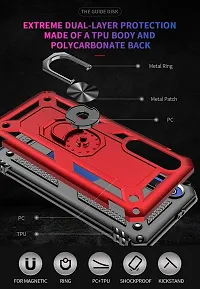 AEMA? Luxury Dual Layer Hybrid Shockproof Armor Defender Case with 360 Degree Metal Rotating Finger Ring Holder Kickstand for (VIVO S1, Red)-thumb3