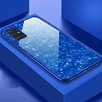 Coverskart Back Cover for Samsung A31 Marble Cover Case, Marble Pattern Anti Scratch Toughened Glass Back Case with Electroplated TPU Bumper Back Case (Blue)-thumb4