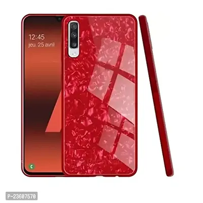 Coverskart Luxurious Marble Pattern Bling Shell Back Glass Case Cover with Soft TPU Bumper for Oppo Reno 3 Pro (6.4inch, 4G), (Red)-thumb0