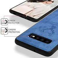 Coverskart (TM) Deer Cloth Canvas Texture Fabric Leather Case for Samsung Galaxy S10 (Blue)-thumb1