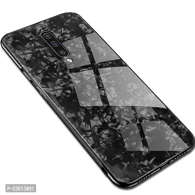 Coverskart for One Plus 8 / One Plus 8 Luxurious Marble Pattern Bling Shell Back Glass Case Cover with Soft TPU Bumper for (One Plus 8, Black)-thumb0