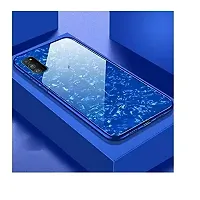 Coverskart Back Cover for VIVO V19 Marble Cover Case, Marble Pattern Anti Scratch Toughened Glass Back Case with Electroplated TPU Bumper Back Case (Blue)-thumb3
