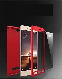 AEMA? Original 100% 360 Degree XIAOMI REDMI 5A Front Back Cover Case with Tempered RED-thumb1