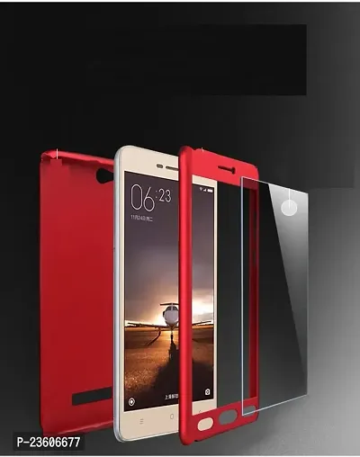 AEMA? Original 100% 360 Degree XIAOMI REDMI 5A Front Back Cover Case with Tempered RED-thumb2